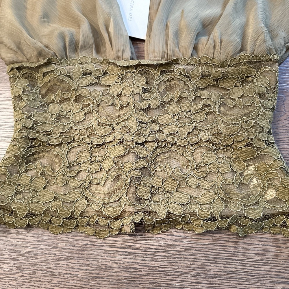 NWT Arcina Ori ALLEGRA TOP PISTACHIO Women's Blouse Sheer Size XS Retails $290 - Picture 7 of 14